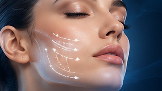 Facial tightening aesthetic treatment illustration