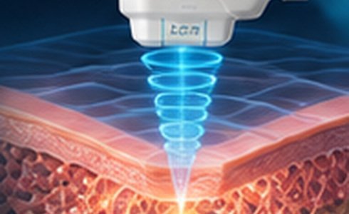 Focused ultrasound energy tissue illustration
