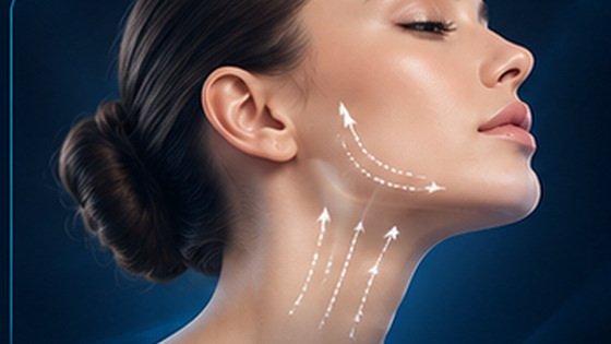 Jawline and neck aesthetic treatment illustration