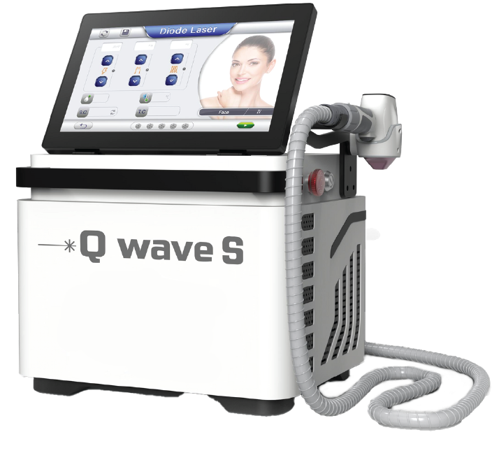 Portable diode laser hair removal machine with touchscreen and handheld applicator